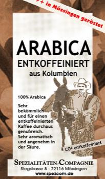 SpezCom Entcoffeinierter Columbia Arabica CO2 (DECAF)